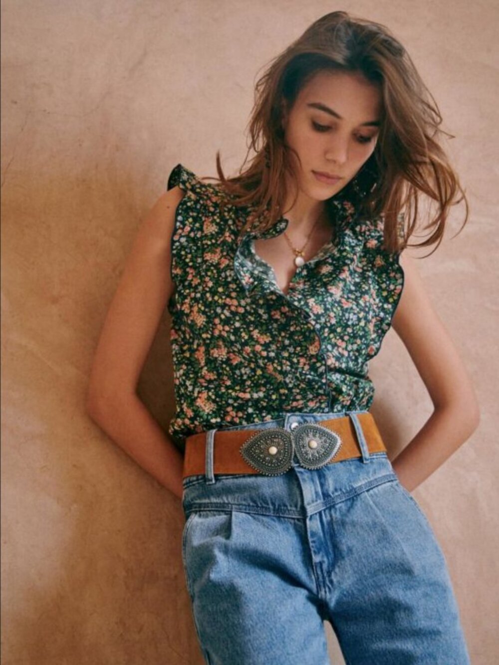 Sezane Caro Shirt Imprimé Garden Marine